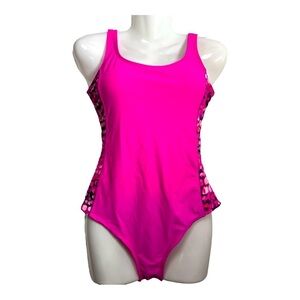 Catalina Women Swimsuit Bright Fuchsia Geometric Size S (4-6) 1 Pieces